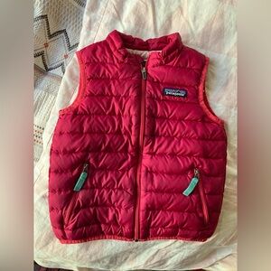 Kids Patagonia Fuchsia Pink and Red Puffer Jacket vest Size 3T